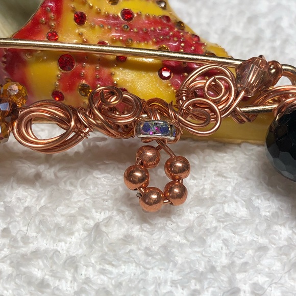 📌💕stunning light gold and copper pin/brooch-artisan,handmade NEW - Picture 8 of 11